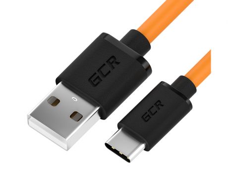 Аксессуар GCR USB - Type-C 50cm Orange-Black GCR-52722