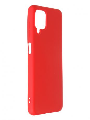 Чехол DF для Samsung Galaxy M12 (4G) с микрофиброй Silicone Red sOriginal-24