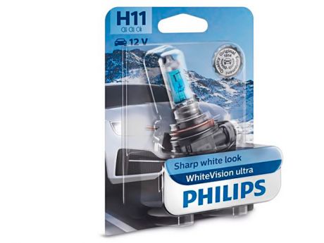 Лампа Philips WhiteVision Ultra H11 12V-55W (PGJ19-2) 12362WVUB1