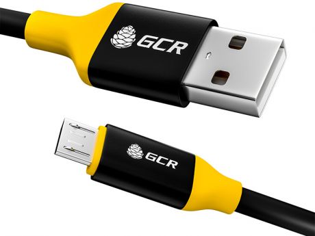 Аксессуар GCR USB - MicroUSB 0.25m Black-Yellow GCR-50560