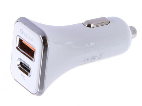 Зарядное устройство Media Gadget CPS-2QCUC USB Quick Charge 3.0 / USB Type-C Power Delivery White MGCPS2QCUCWT