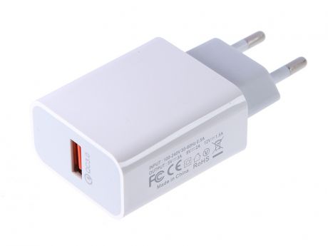 Зарядное устройство Media Gadget HPS-QCX USB 3.1A Quick Charge 3.0 White MGHPSQCXWT