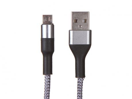 Аксессуар Media Gadget USB - MicroUSB 2A 1.0m Silver MGC018NSL