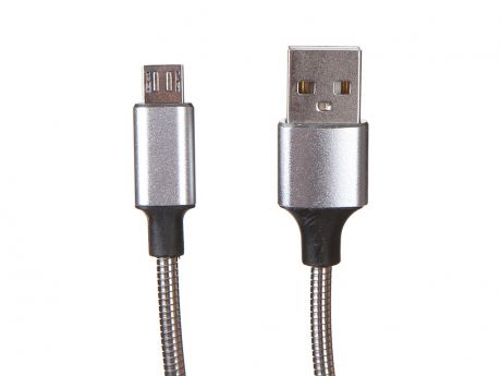 Аксессуар Media Gadget USB - MicroUSB 2A 1.0m Silver MGC013MSL