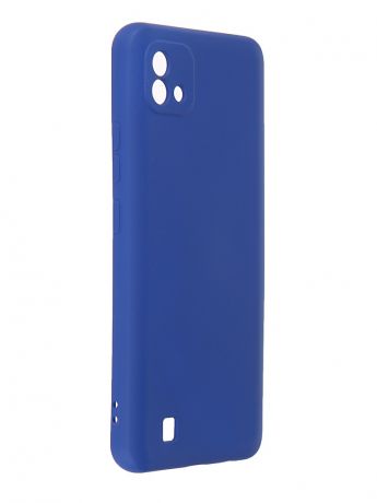 Чехол DF для Realme C20 с микрофиброй Silicone Blue rmOriginal-10