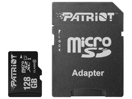 Карта памяти 128Gb - Patriot Memory microSDXC Class10 PSF128GMCSDXC10 с переходником под SD