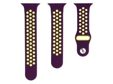 Аксессуар Ремешок Evolution для APPLE Watch 38/40mm Sport+ AW40-SP01 Silicone Dark Purple-Fluorescent Yellow