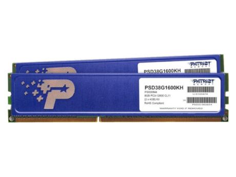 Модуль памяти Patriot Memory Signature DDR3 DIMM 1333MHz PC3-10600 - 8Gb KIT (2x4Gb) PSD38G1600KH