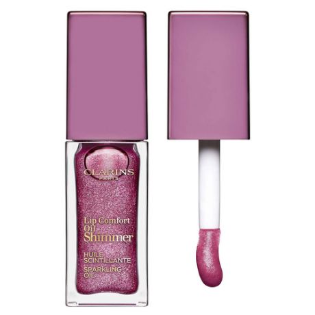 Clarins Lip Comfort Oil Shimmer Мерцающее масло для губ с насыщенным цветом 03 funky raspberry