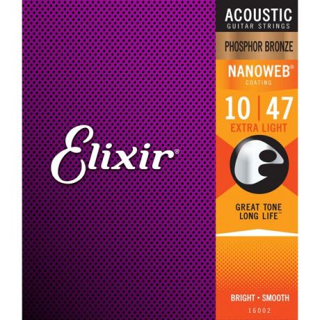 Гитарные струны Elixir 16002 NanoWeb (для акустической гитары)