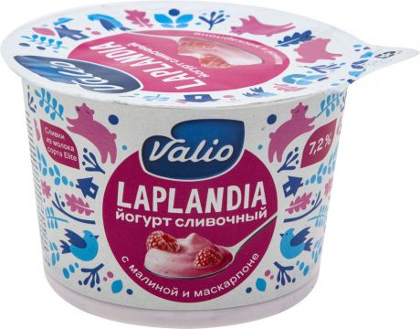 Йогурт сливочный Valio Laplandia Малина и маскарпоне 7% 180г