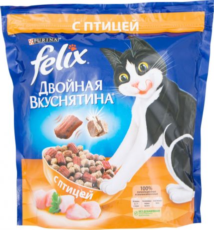 Сухой корм для кошек Felix Двойная Вкуснятина с птицей 1.5кг
