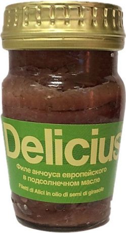 Анчоусы Delicius филе в растительном масле 78г