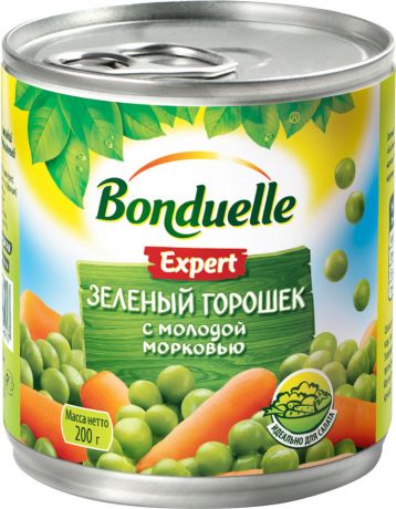 Горошек Bonduelle Expert зеленый с молодой морковью 200г (упаковка 6 шт.)