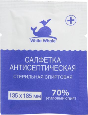 Салфетка влажная White Whale антисептическая 135мм*185мм 1шт