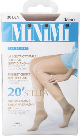 Носки женские MiNiMi Stella 20 Daino Бежевые 2 пары