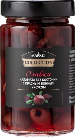 Оливки Market Collection Каламата без косточки с красным винным уксусом 295г (упаковка 3 шт.)