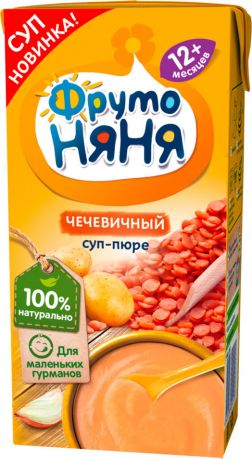 Суп-пюре ФрутоНяня Овощной с чечевицей 200мл