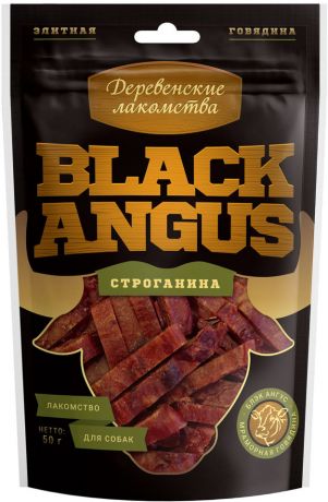 Лакомство для собак Деревенские лакомства Black angus Строганина 50г (упаковка 6 шт.)