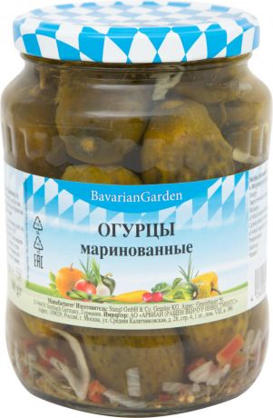 Огурцы Bavarian Garden маринованные 670г (упаковка 3 шт.)