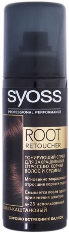 Спрей для волос Syoss Root Retoucher Тонирующий Темно-Каштановый 120мл