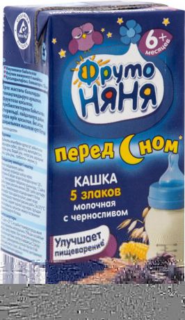 Каша ФрутоНяня Молочная 5 злаков с черносливом 200мл (упаковка 3 шт.)