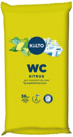 Салфетки влажные Kiilto для чистки туалета с ароматом цитрусовых 36шт