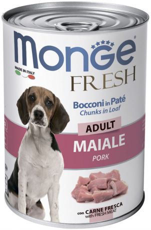 Корм для собак Monge Dog Fresh Chunks in Loaf рулет из свинины 400г
