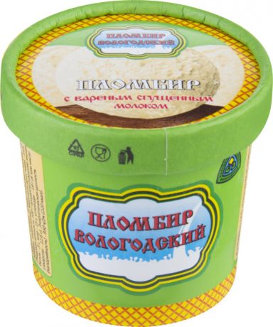 Мороженое Вологодский пломбир с вареным сгущенным молоком 15% 60г