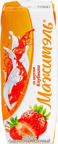 Напиток сывороточно-молочный Мажитеэль со вкусом клубники 250мл