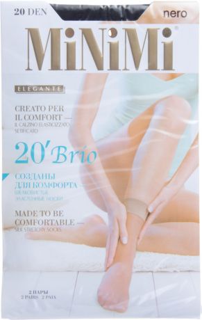 Носки женские MiNiMi Brio 20 Nero Черные 2 пары