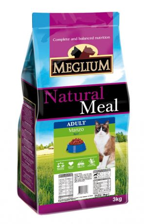 Сухой корм для привередливых кошек Meglium Adult Говядина 3кг