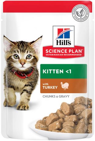 Корм для котят Hills Science Plan кусочки в соусе с индейкой 85г