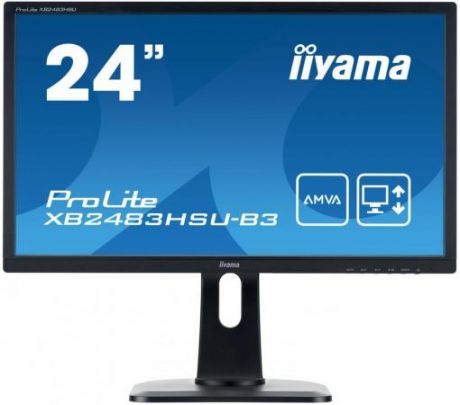 Монитор 24" iiYama ProLite XB2483HSU-B3 черный A-MVA 1920x1080 250 cd/m^2 4 ms HDMI VGA Аудио USB