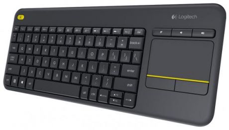 Клавиатура беспроводная Logitech Wireless Touch Keyboard K400 Plus USB черный 920-007147
