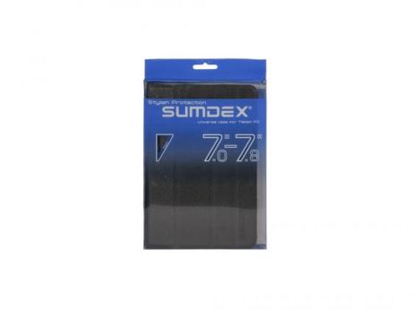Чехол Sumdex универсальный для планшетов 7-7.8" черный TCH-704 BK