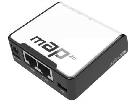Беспроводной маршрутизатор MikroTik mAP-2n 802.11bgn 300Mbps 2.4 ГГц 2xLAN белый