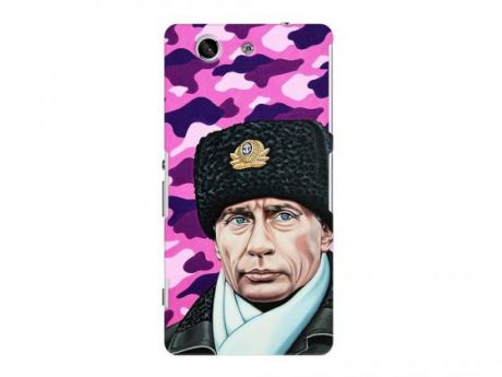 Чехол Deppa Art Case и защитная пленка для Sony Xperia Z3 Compact, Person_Путин шапка,