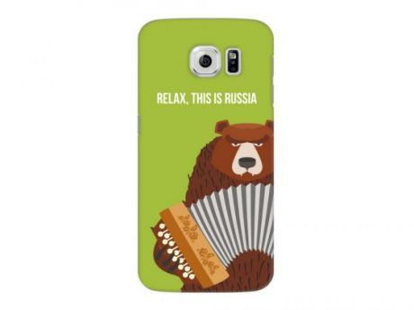 Чехол Deppa Art Case и защитная пленка для Samsung Galaxy S6, Патриот_Медведь гармонь,
