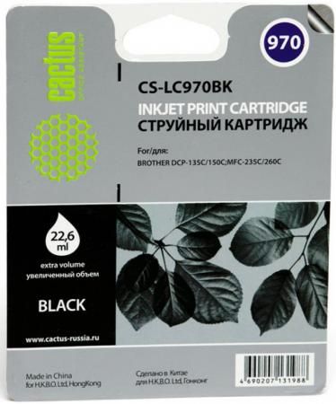 Картридж струйный Cactus CS-LC970BK черный для Brother DCP-135C/150C/MFC-235C/260C (22.6мл)