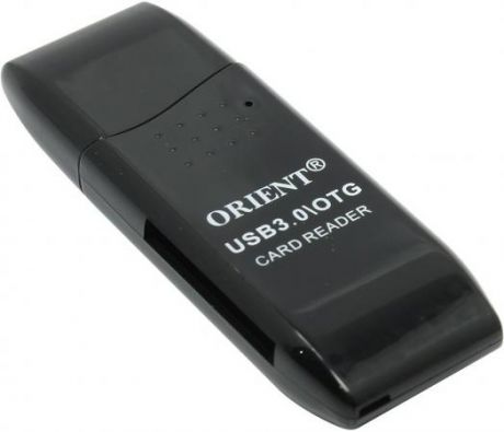 Картридер внешний ORIENT CR-018B W Mini SDXC/SD3.0/SDHC/microSD/T-Flash USB 3.0 черный