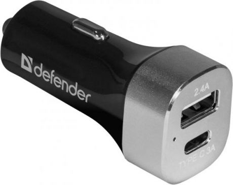 Автомобильное зарядное устройство Defender UCG-01 5.4А USB-C USB черный 83569