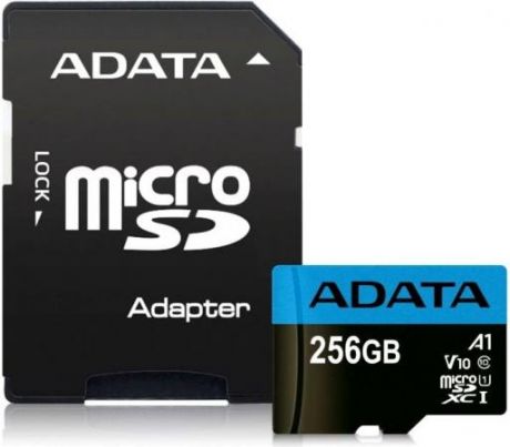 Флеш карта microSD 256GB A-DATA microSDHC Class 10 UHS-I A1 100/25 MB/s (SD адаптер)