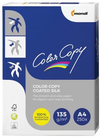 Бумага COLOR COPY SILK, мелованная матовая, А4, 135 г/м2, 250 л., для полноцветной лазерной печати, А++, Австрия, 138% (CIE), A4-27404