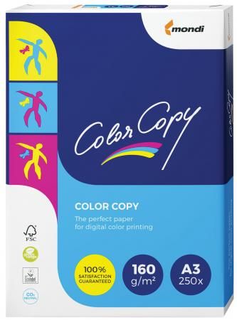 Бумага COLOR COPY, А3, 160 г/м2, 250 л., для полноцветной лазерной печати, А++, Австрия, 161% (CIE), A3-7268