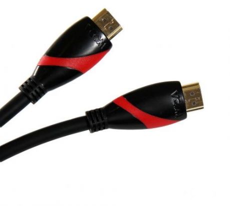 Кабель HDMI 1м VCOM Telecom CG525-R-1.0 круглый черный/красный