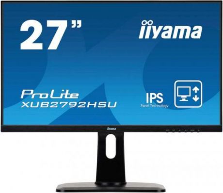 Монитор 27" iiYama ProLite XUB2792HSU-B1 черный IPS 1920x1080 250 cd/m^2 4 ms VGA HDMI DisplayPort XUB2792HSU-B1