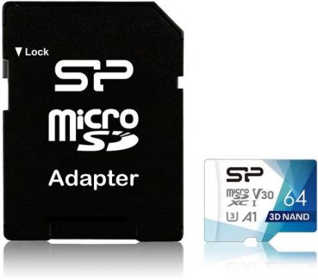 Флеш карта microSDXC 64Gb Class10 Silicon Power SP064GBSTXDU3V20AB Superior Pro Colorful + adapter