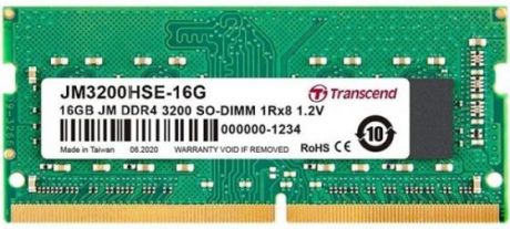 Модуль памяти DDR4 SODIMM 16Гб 3200MHz Non-ECC 1Rx8 CL22 1,2V, Transcend JetRam