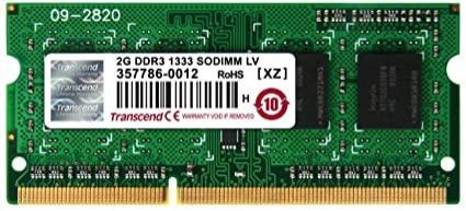 Оперативная память для ноутбука 2Gb (1x2Gb) PC3-10600 1333MHz DDR3L SO-DIMM CL9 Transcend TS256MSK64W3N